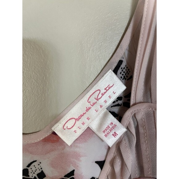 Oscar De La Renta Pink Label Floral Slip Nighty Chemise‎ Lace & Chiffon  SZ M - Picture 11 of 13